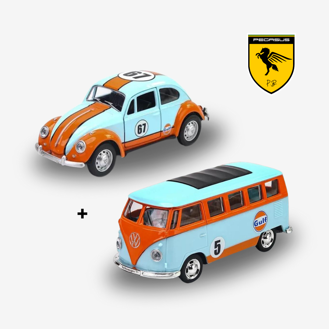 Kit Gulf - Miniatura VW Kombi + VW Fusca Escala 1/43 CCA - PegasusMiniaturas®
