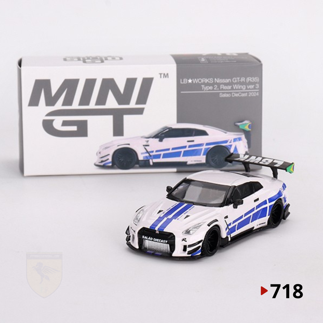 Miniatura Nissan GT-R (R35) LB★WORKS Edição Limitada 1/64 - PegasusMiniaturas®