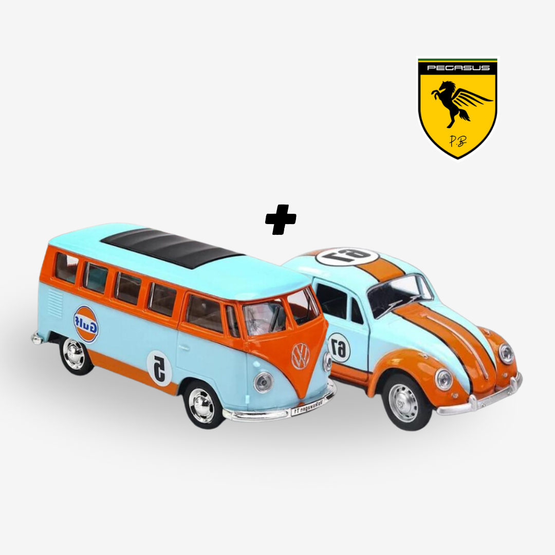 Kit Gulf - Miniatura VW Kombi + VW Fusca Escala 1/43 CCA - PegasusMiniaturas®